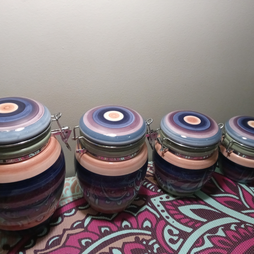 RONTUNDA hand painted canisters